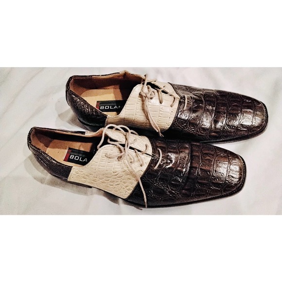 Bolano | Shoes | Bolano Mens Oxford Dress Shoes 2tone Brown Crme